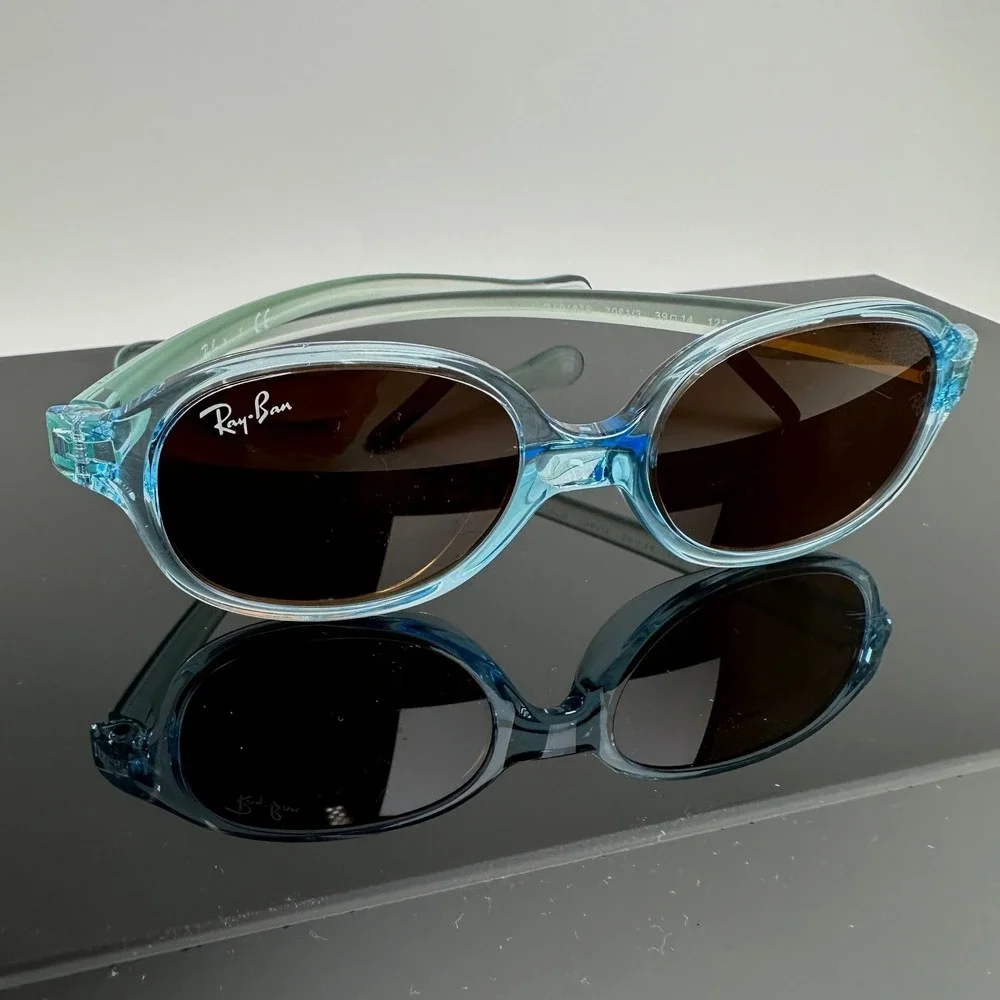 Ray-Ban Sunglasses Kids RJ9187S 7081/3 Oval Translucent Blue Ages 0-4 Toddler